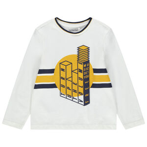 T-shirt manches longues en coton à message printé  