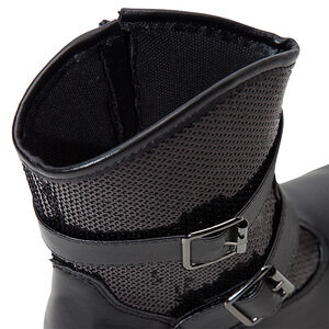 Bottines noires à sequins et boucles fantaisie 