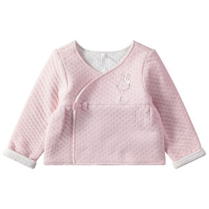 Gilet rose à micro motif all-over et lapin en tutu printé 