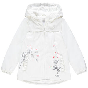 Parka à capuche doublée sherpa à motifs floraux 