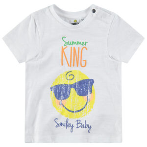 Tee-shirt manches courtes avec Smiley effet crinkle 