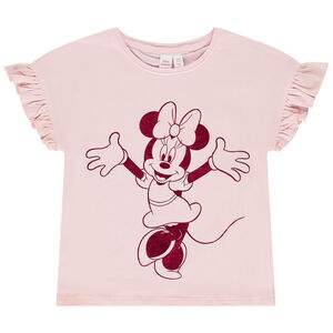 T-shirt manches courtes volantées Minnie Disney fille 