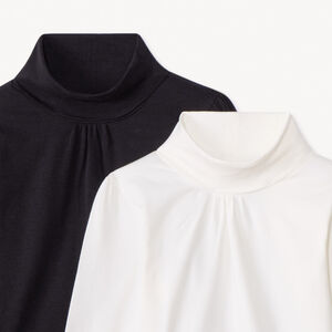 Lot de 2 sous-pulls unis à col roulé fille 