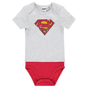 Body manches courtes effet 2 en 1 DC Comics print Superman 