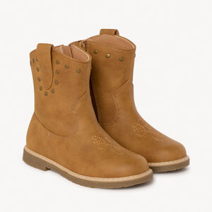 Bottines marron à zip style cow-boy fille 