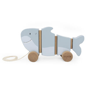 Jouet à tirer ondulant en bois Mr. Shark 