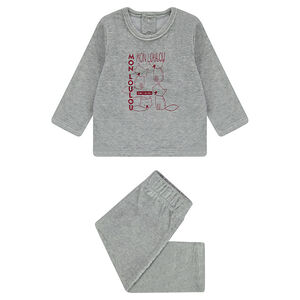 Pyjama en velours avec renards printés 