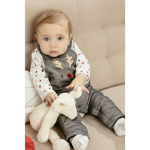 Salopette longue doublée motif élan esprit Noël 