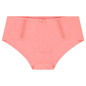 Shorty de grossesse corail avec empiècements en dentelle 