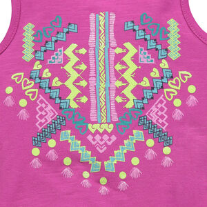 Robe boule sans manches avec print fantaisie esprit ikat 