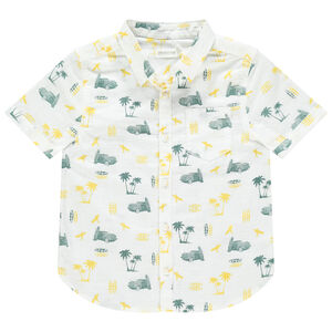 Bermuda en toile à taille élastiquée  