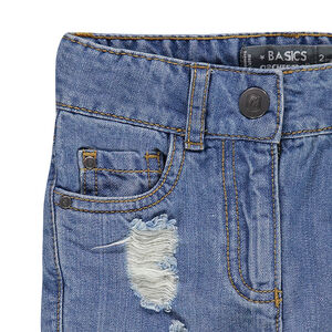 Junior - Jeans coupe boyfriend avec usures sur les jambes 