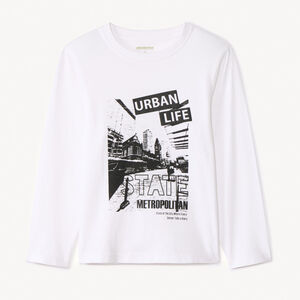 T-shirt manches longues photoprint ville garçon 