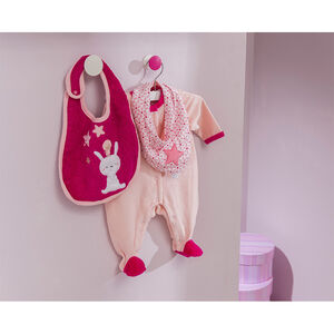 Lot de 2 bavoirs fantaisie brodés en coton éponge  