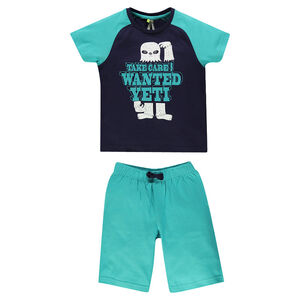 Pyjama court en jersey avec print créature 