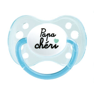 Lot de 2 sucettes silicone 0/6m - Papa/maman 