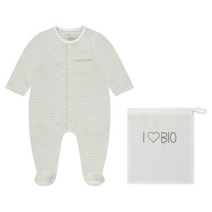 Dors-bien en jersey de coton bio rayé 