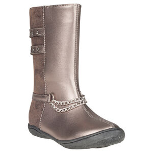 Bottes effet irrisé avec chaines et brides fantaisie 