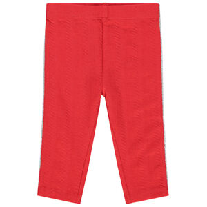 Legging court en jersey fantaisie et touches argentées 