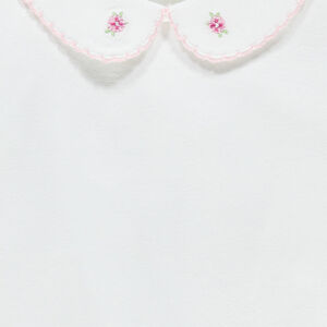 Tee-shirt manches longues avec col Claudine et broderies 