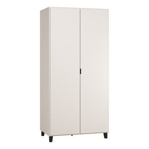 Armoire Simple 2 portes - Blanc / Noir 