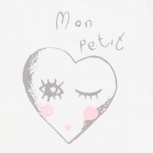 Tee-shirt manches longues en jersey avec coeur printé 