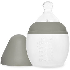 Biberon silicone 150 ml tétine débit lent Kaki 