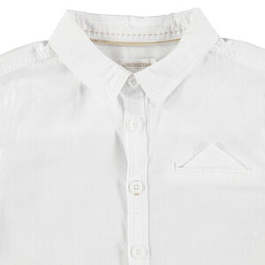 Chemise manches longues en coton à poche passepoilée 