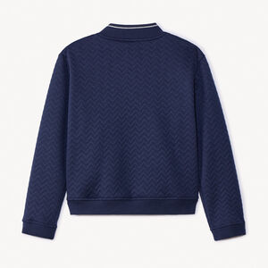 Gilet manches longues à col teddy et broderie fille 