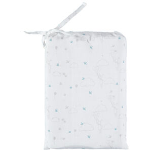 Set housse de couette et taie d'oreiller imprimé lapin et étoiles 