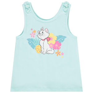 Débardeur uni avec nouettes et Marie des Aristochats Disney pour bébé fille 