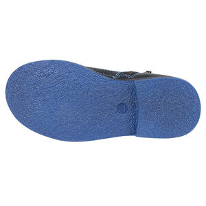 Bottines noires en cuir avec empiècement élastiqué 