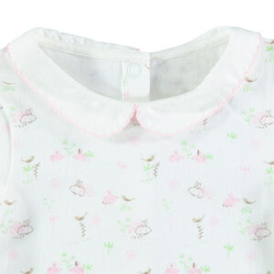 Ensemble salopette en velours côtelé avec tee-shirt imprimé lapins 