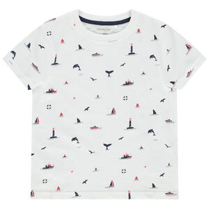 T-shirt manches courtes en coton imprimé all-over 