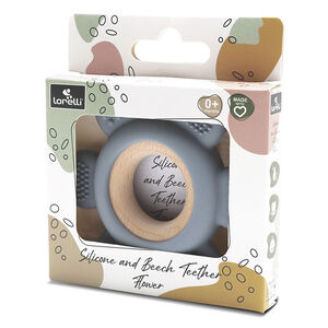 Anneau de dentition silicone Fleur/Hêtre Gris 