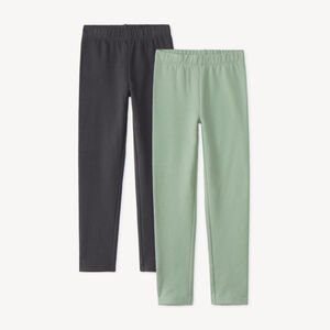 Lot de 2 leggings fille en molleton 