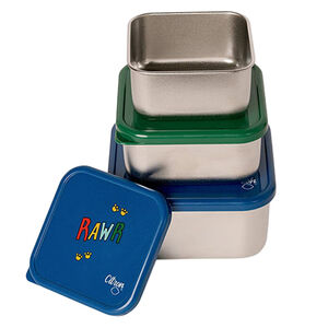 Lunchbox inox empilable 3PCS Blue Dino 