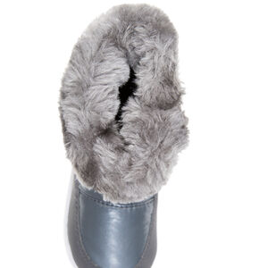 Après-ski argentés matelassés avec col en fausse fourrure du 28 au 35 