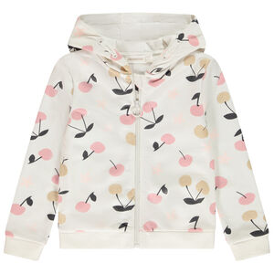 Gilet à capuche en molleton imprimé fantaisie fille 
