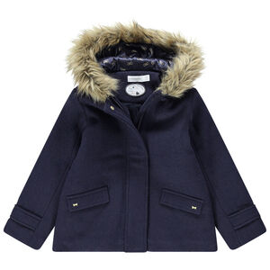 Manteau drap de laine doublé sherpa 