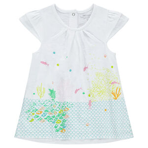 Débardeur en jersey à manches volantées avec fond marin printé 