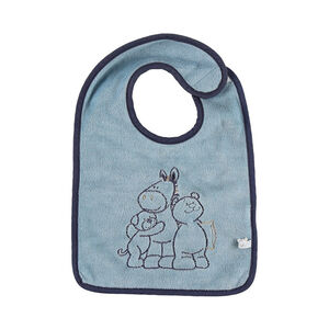 Bavoir medium Achille & Zebrito - Bleu 