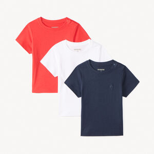 Lot de 3 t-shirts manches courtes unis pour bébé garçon 