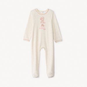 Dors-bien en velours à puff print Minnie Disney pour bébé fille avec ouvertures différentes selon l'âge 