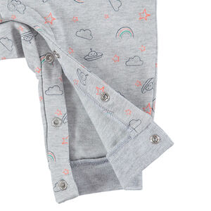 Combinaison en coton avec imprimé fantaisie all-over et nuage brodé 