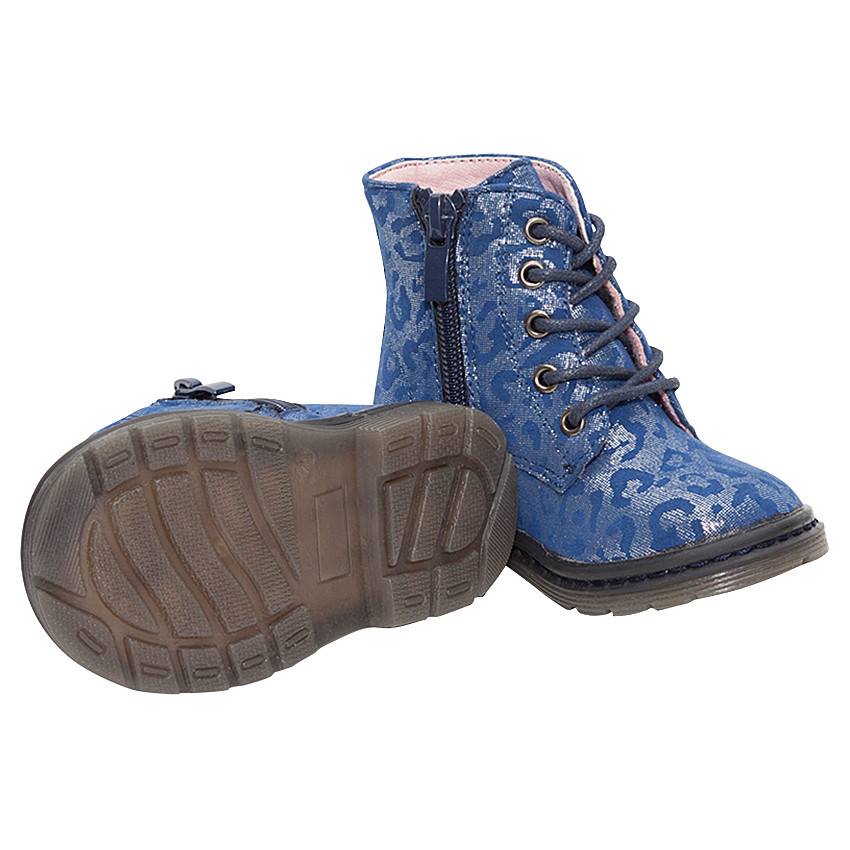 Bottillons bleus à lacets effet fantaisie  