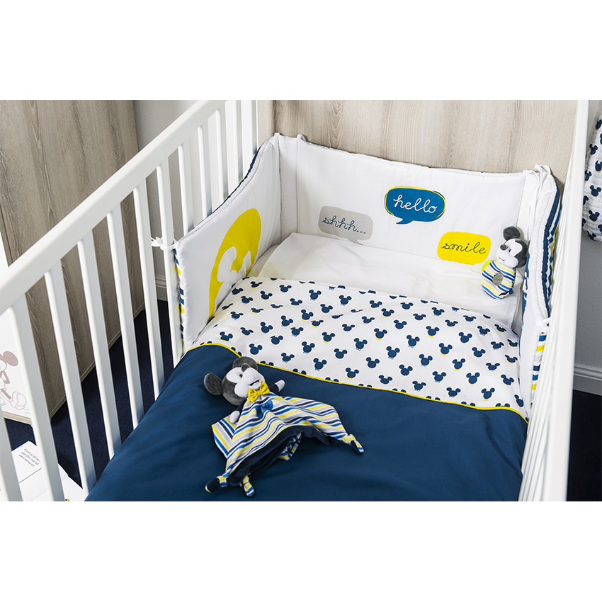Tour de lit en popeline Disney motif Mickey 