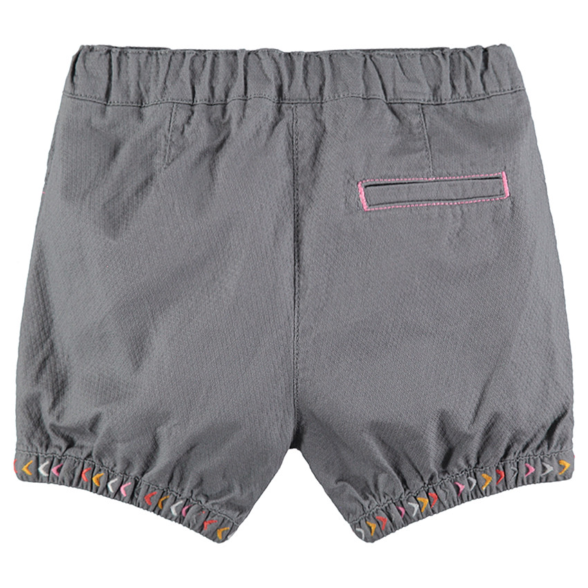 Short en coton fantaisie avec broderies contrastées 
