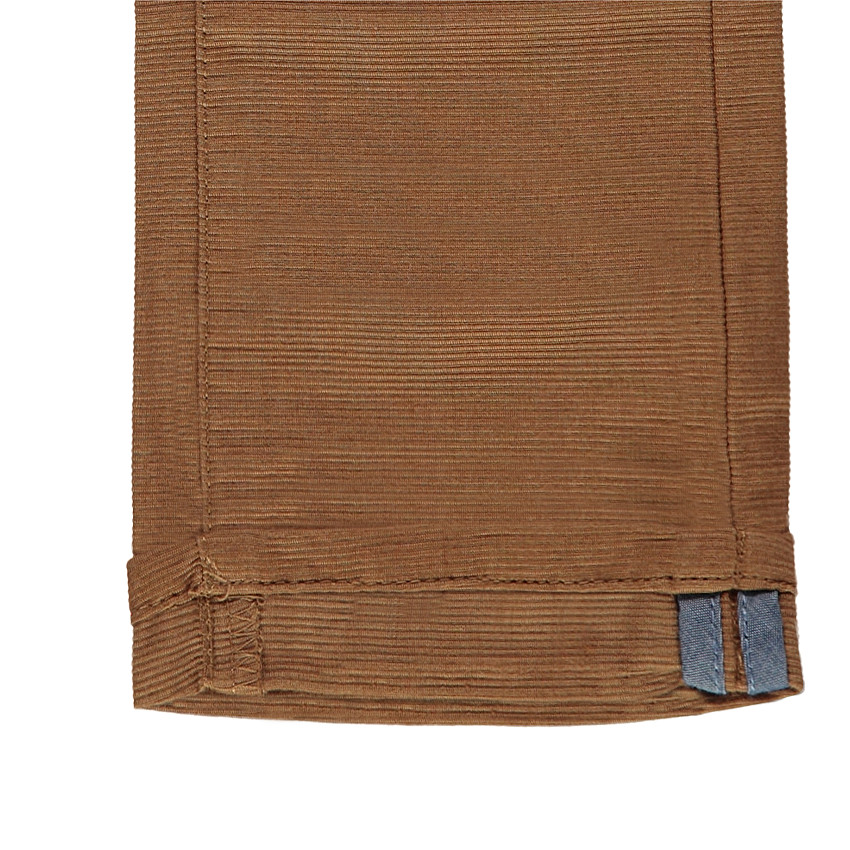 Pantalon coupe chino en coton fantaisie camel 