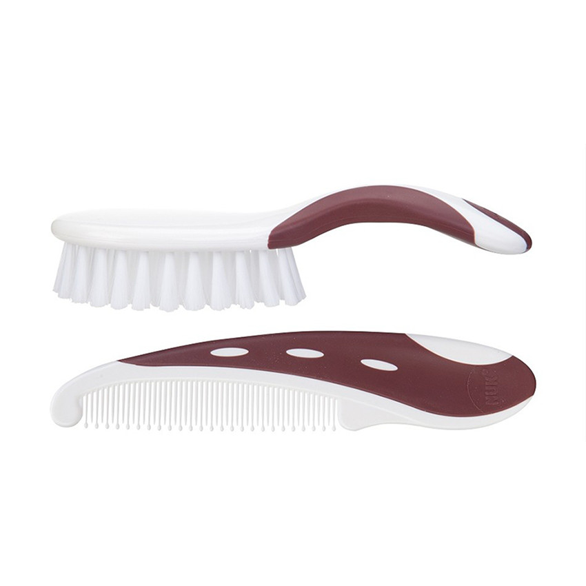Set d'une brosse et d'un peigne - Marron ou vert d'eau 